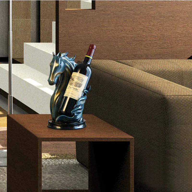 EasyGrip – Modig Hesteformet Vinreol til Opbevaring af Op til 10 Flasker med Skulpturel Design