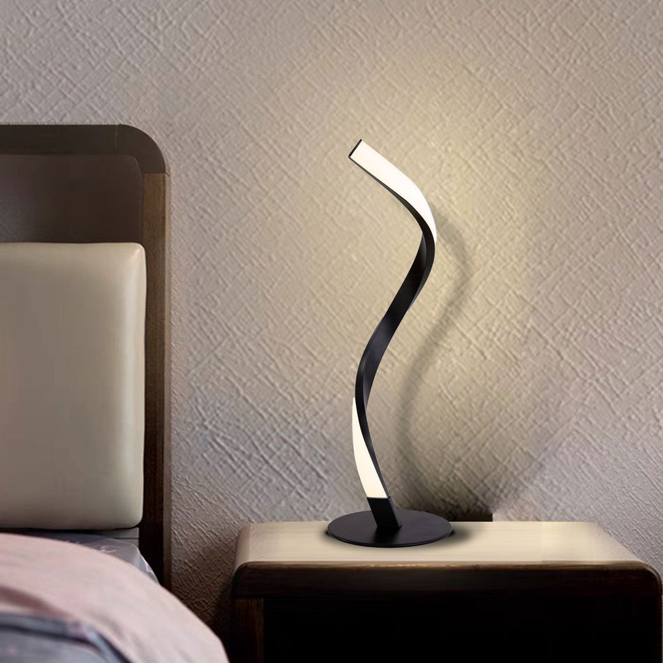 LumiTwist – Slank LED Bordlampe med Moderne Snoet Design