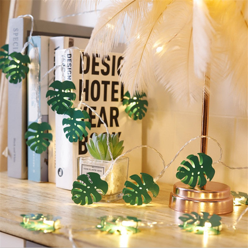 LeafGlow - Monstera Leaf String Lights for elegant naturlig atmosfære og hyggelig indretning