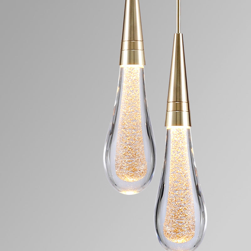 GoldLuxe - Elegant Glass Drop Pendel Light for Luksuriøs Atmosfære