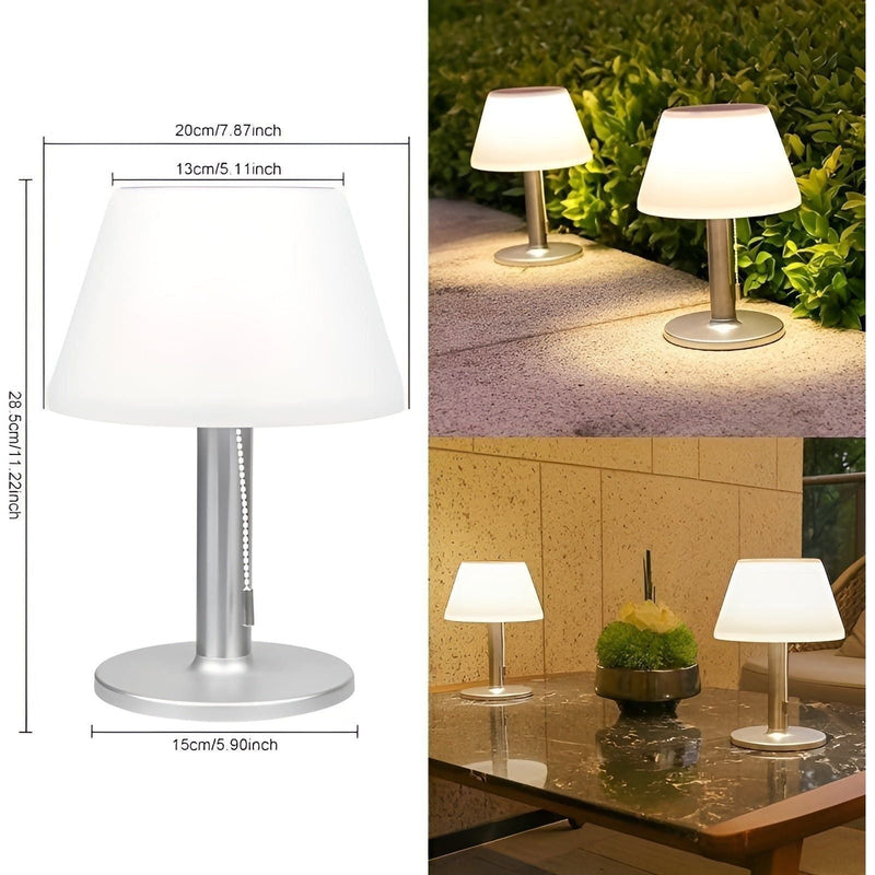 ClassicGlow – Elegant solcelledrevet bordlampe til udendørs charme