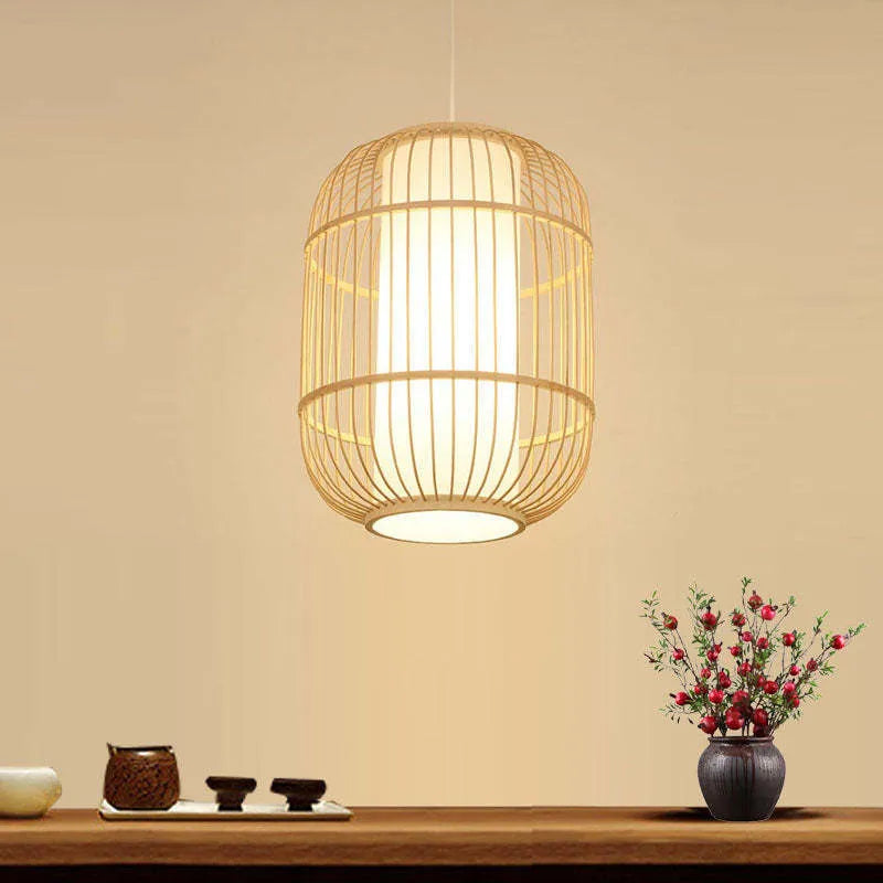 WovenNest – Håndvævet bambus- og rattan vintage-pendellampe