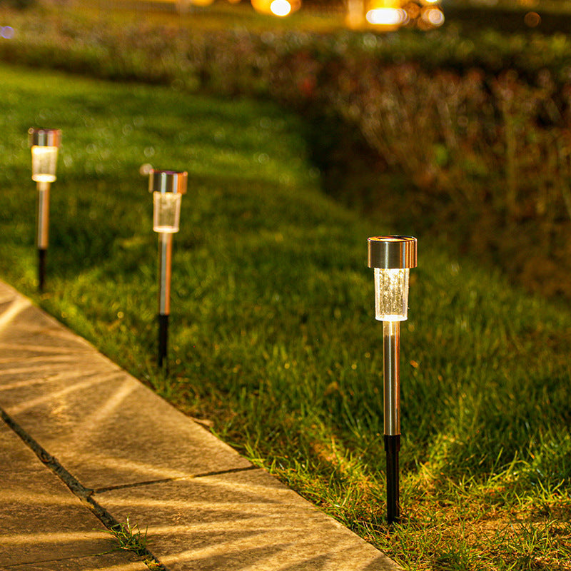 LumiPath – Solcelledrevet LED-udendørslampe i rustfrit stål med cylinder