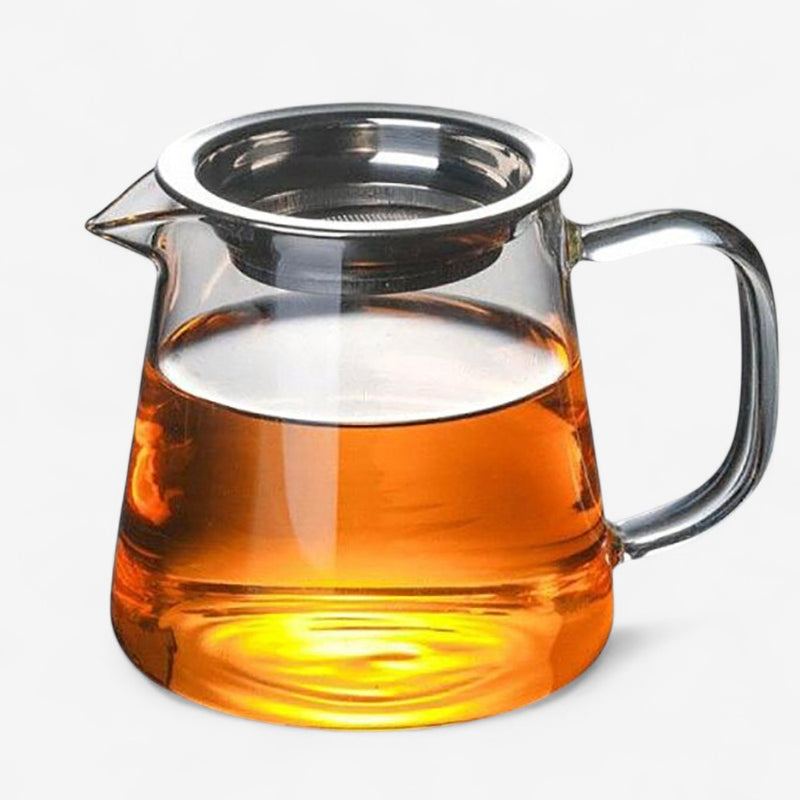 TeaGlow – Glas Tekande med Håndtag og Si Låg