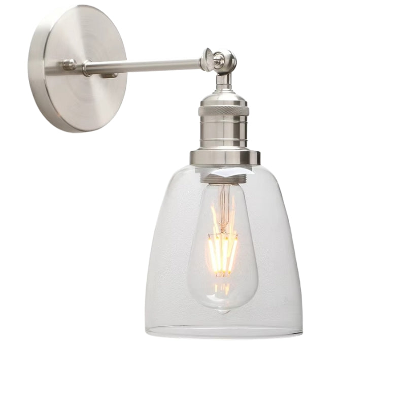 VintageVibe – Industriel væglampe med oval klar glasskærm