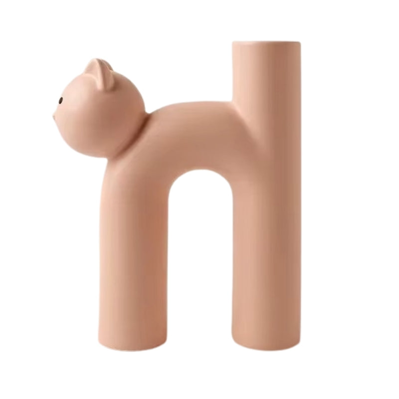 FelineForm – H-formet kat keramisk vase med moderne borddesign
