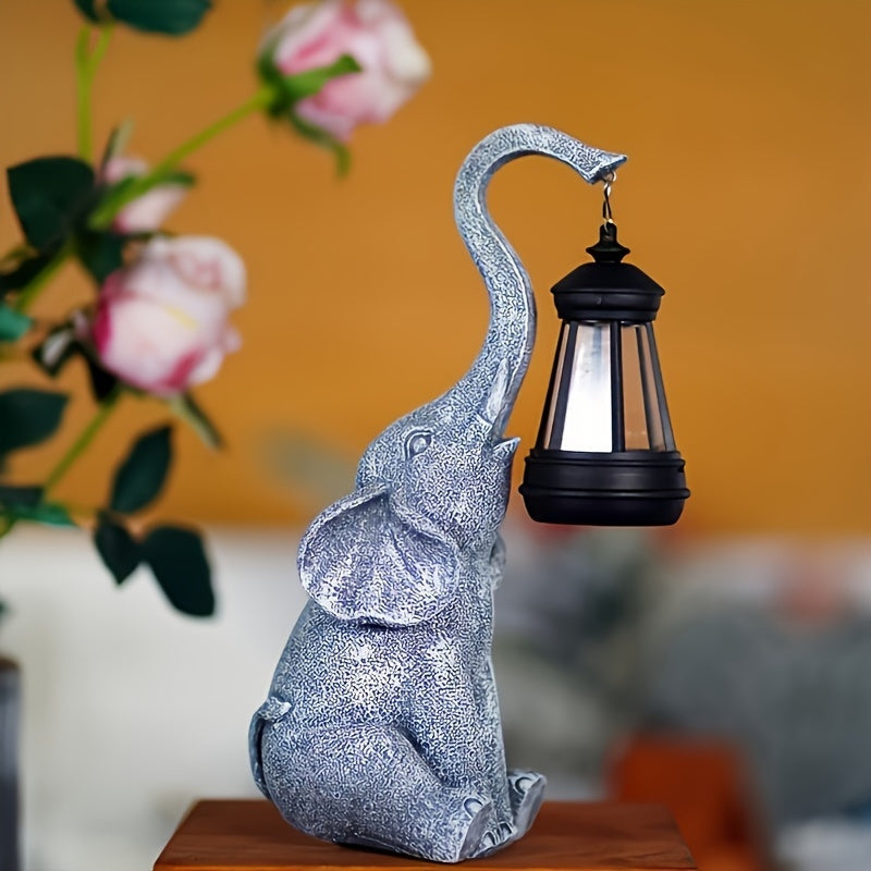 SolarTusks – Solcelledrevet Elefant Statue med LED Lys til Haver