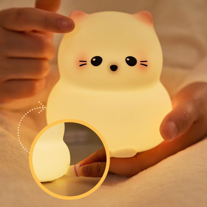 CatGlow – LED-natlys med berøringskontrol og beroligende glødetilstande