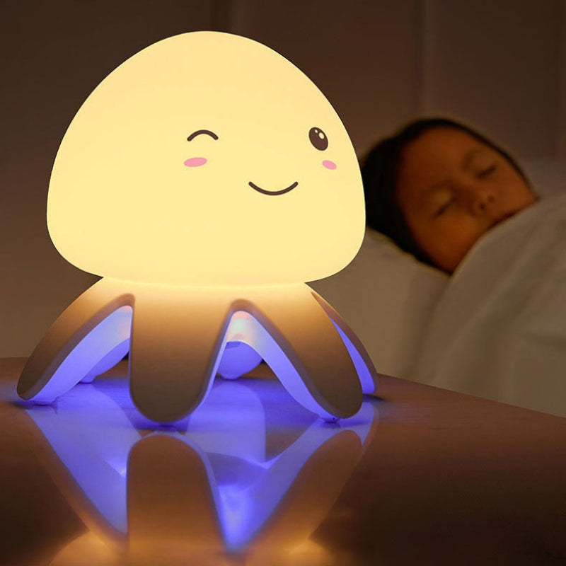JellyGlow – Genopladelig LED-natlampe med fjernbetjening og musikfunktion
