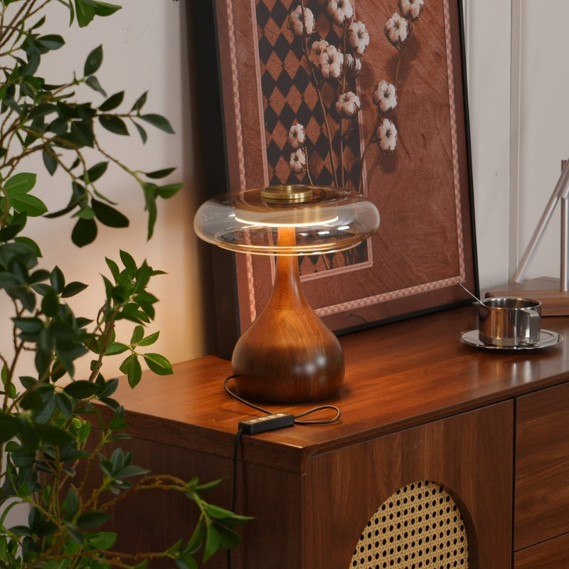 LumaGleam – Moderne glasbordlampe med varmt stemningslys