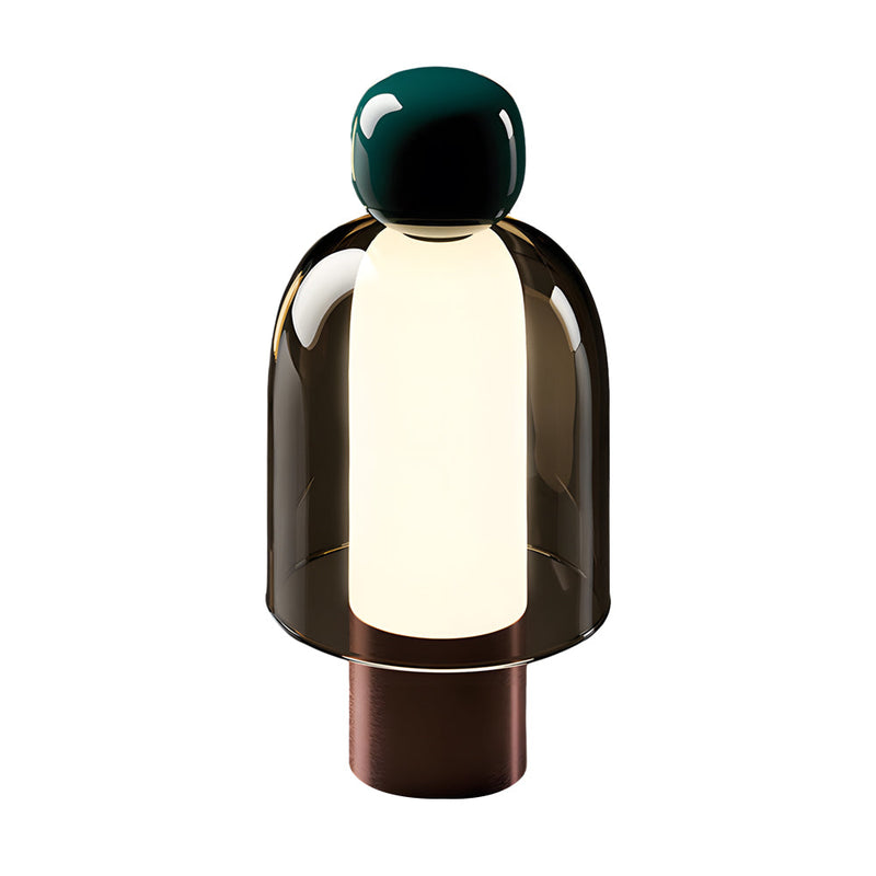 LumiGlow - Trådløs bordlampe med dæmpbar LED og elegant glasdesign