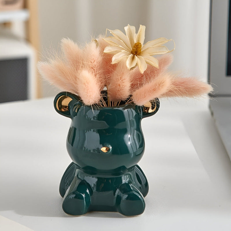HoldEase – Dekorativ Vase med Bjørne-Design