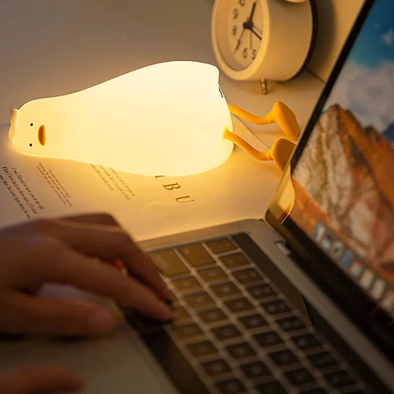 DuckGlow - Genopladelig siliconeand natlampe med blød glød