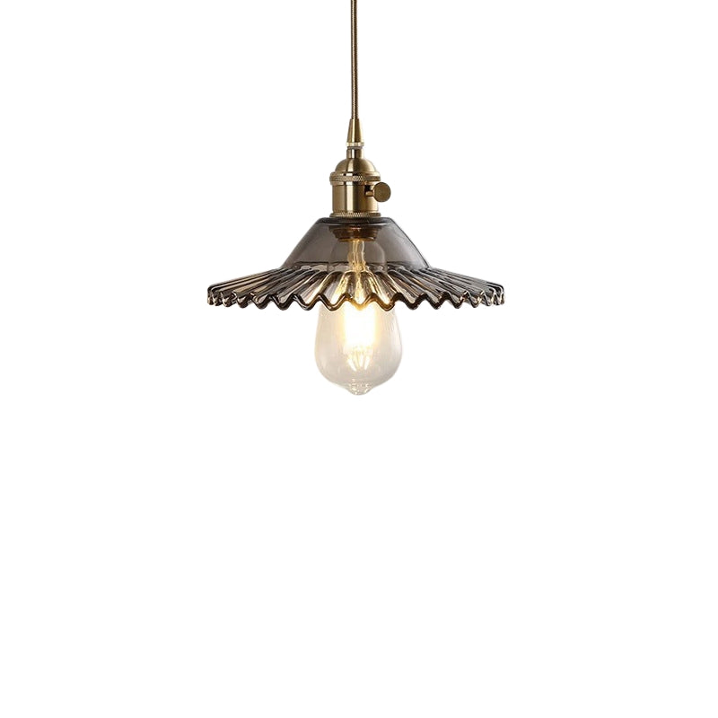 LumiLeaf – Skandinavisk pendel med lotusblad og cylindrisk glas