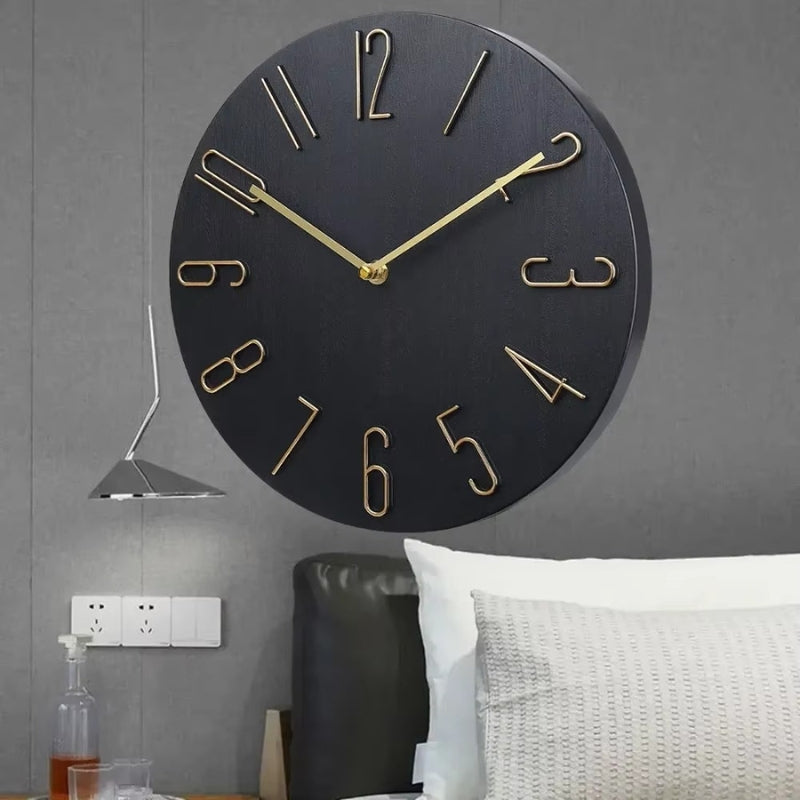 TimeMate – Rund Vægur med Digitalt Display og Batteridrift
