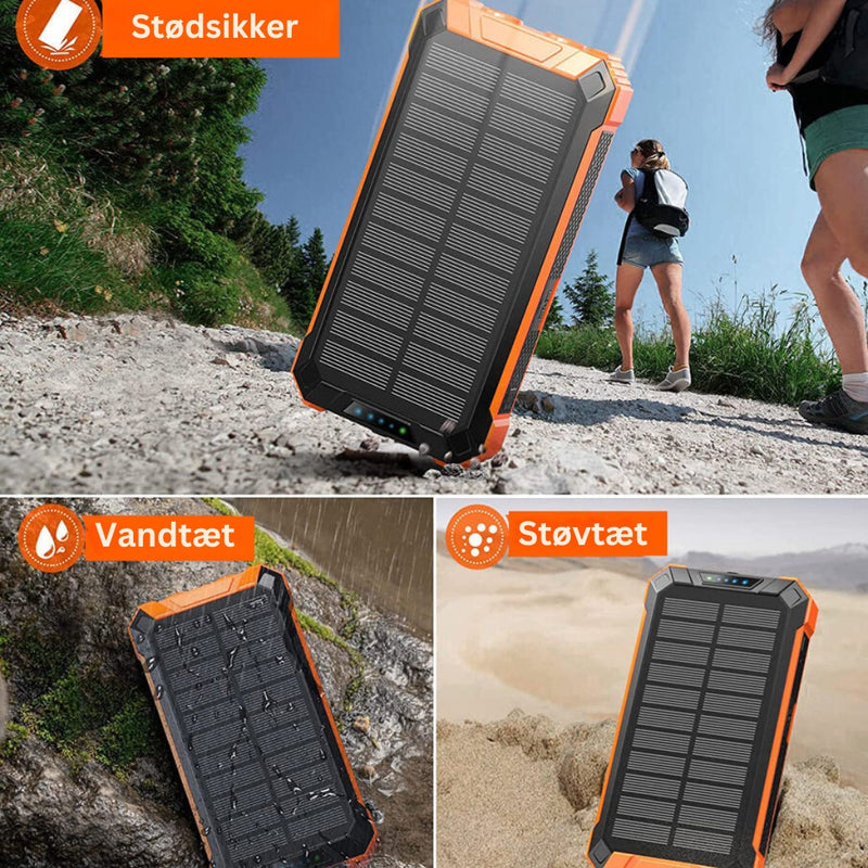 SunCharge - Solar Power Bank Med Flere Ladeporte