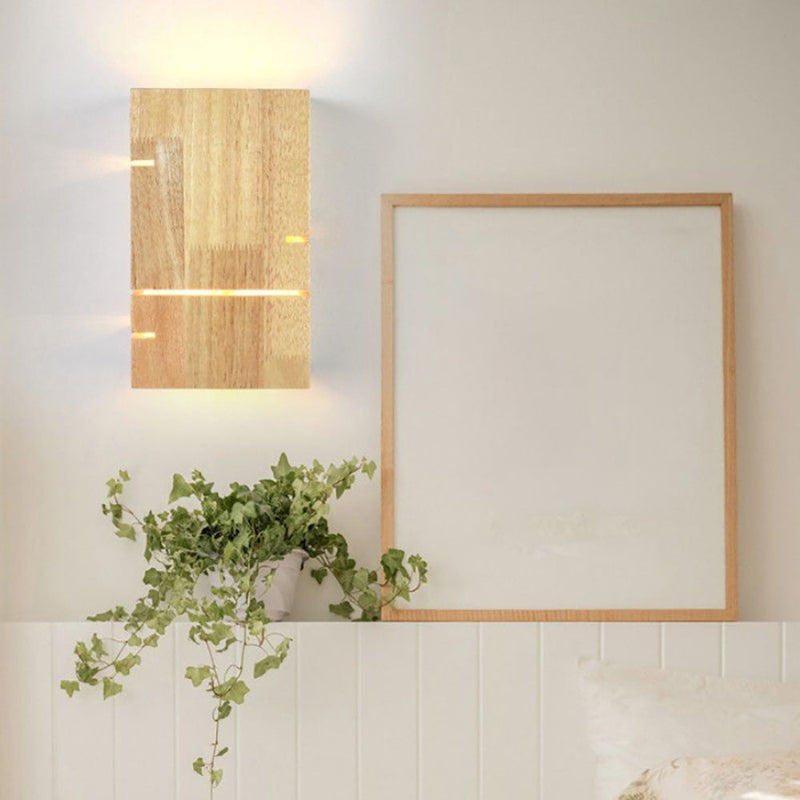 LumiWood – Minimalistisk rektangulær væglampe til soveværelse