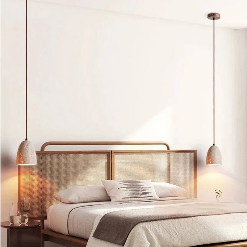 TerraLume – Pendellampe med Naturlig Stenstruktur og Varmt Ambient Lys