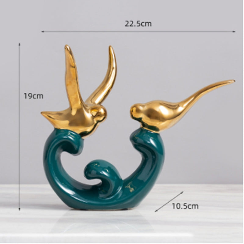 CharmiNest - Elegant Lovebird figurpar til tidløs og charmerende boligindretning