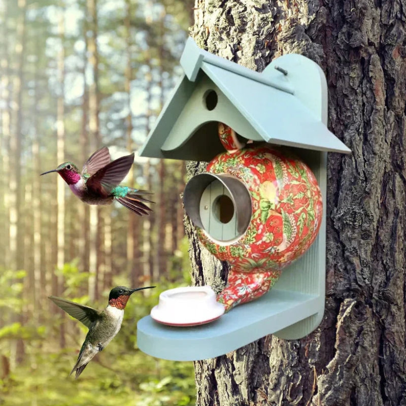 TeapotNest – Dekorativ fuglehus til haven med blomsterdesign