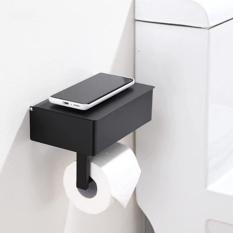 ShelfMate - Toiletpapirholder med opbevaringsplads og bakke til badeværelsesorganisering