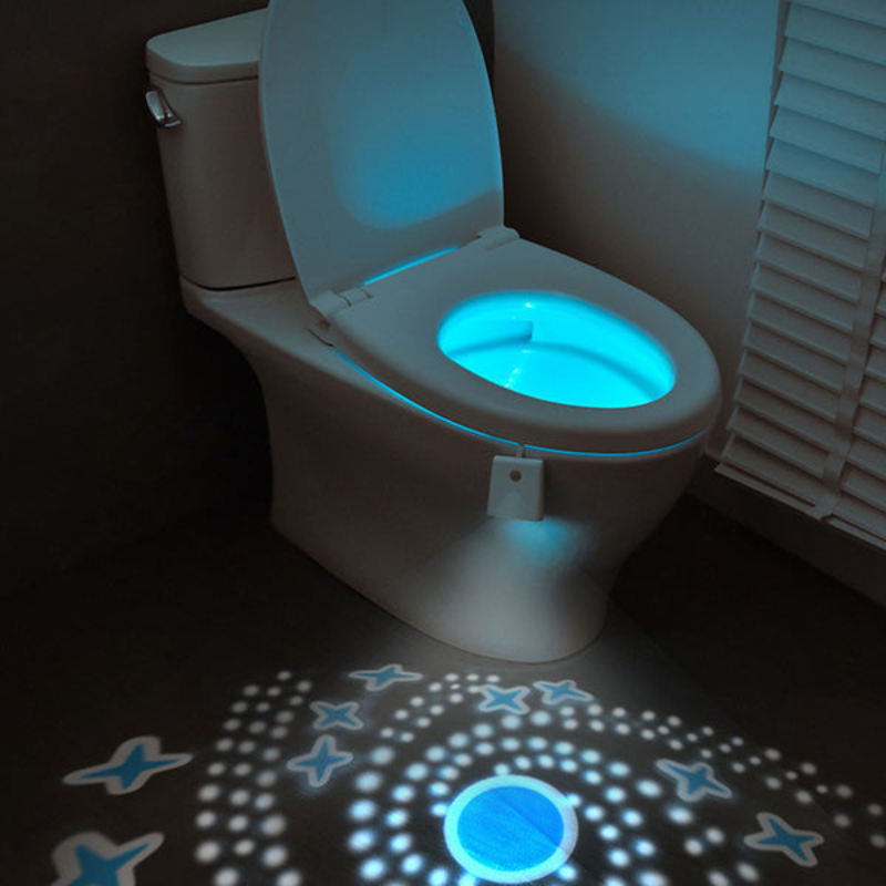 LumiBath – Rektangulær LED-natlampe til toilet med PC-skærm