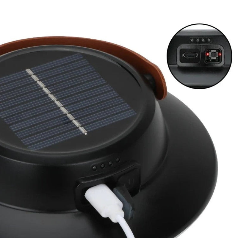 SolarBright – Genopladelig LED-campinglanterne med 3 lysindstillinger