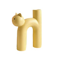 WhimsiCat – H-formet Keramisk Kattevase i Flere Farver til Legende Borddekoration