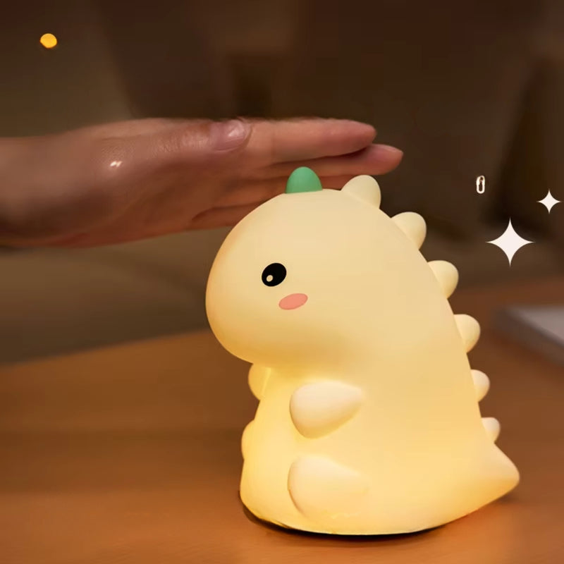 DinoGlow – Charmerende dinosaur-natlampe med blød glød til børneværelser