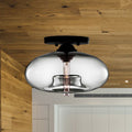 GarnetGlow - Loftslampe med Markant Rød Glaskuppel og Varm Indbydende Belysning
