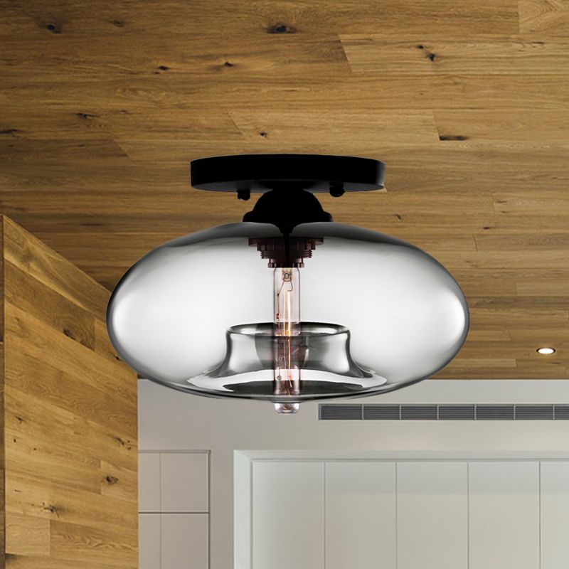 GarnetGlow - Loftslampe med Markant Rød Glaskuppel og Varm Indbydende Belysning