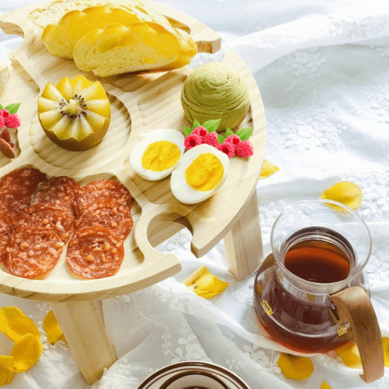 CircleEase – Mini Bord med Rund Bordplade og Foldeben