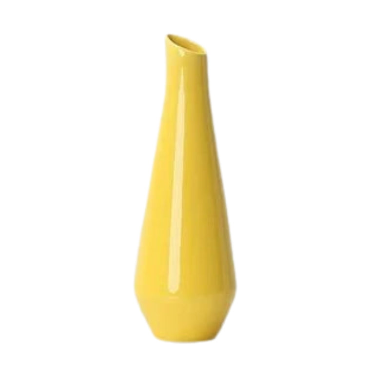 GlowVase – Høj Blank Porcelænsvase med Taperet Form i Livlige Farver