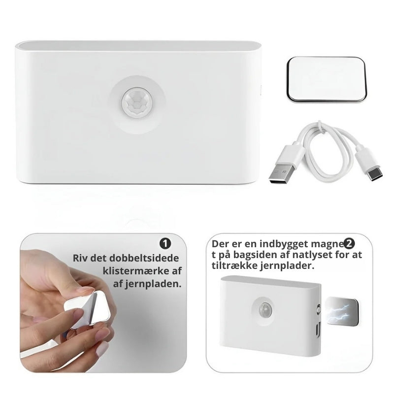 BrightGuard – LED væglampe med bevægelsessensor og 360° dobbeltsidet justerbar glød