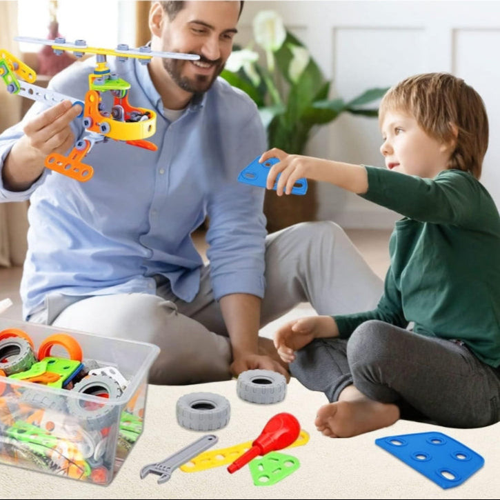 CreatiBuild - Byggeklodssæt til børn med opbevaringsboks og kreativt byggespil