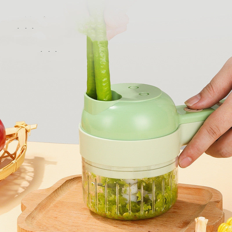 VeggieCraft - 4 i 1 Elektrisk Grøntsagsskærer med Bærbart Design