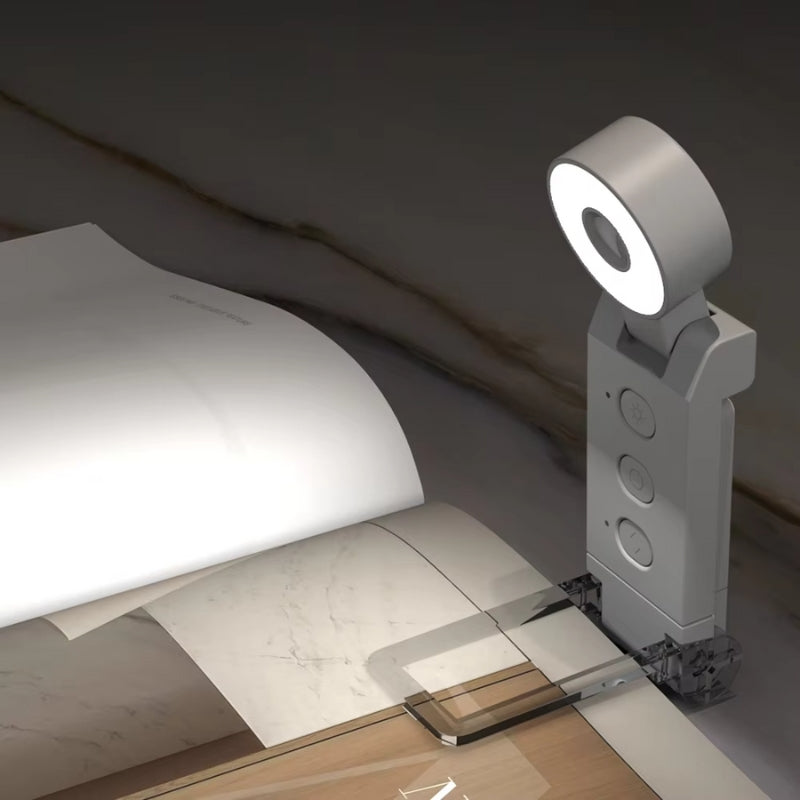 LitEase – USB Genopladelig Clip-On LED Boglys med Justerbar Lysstyrke
