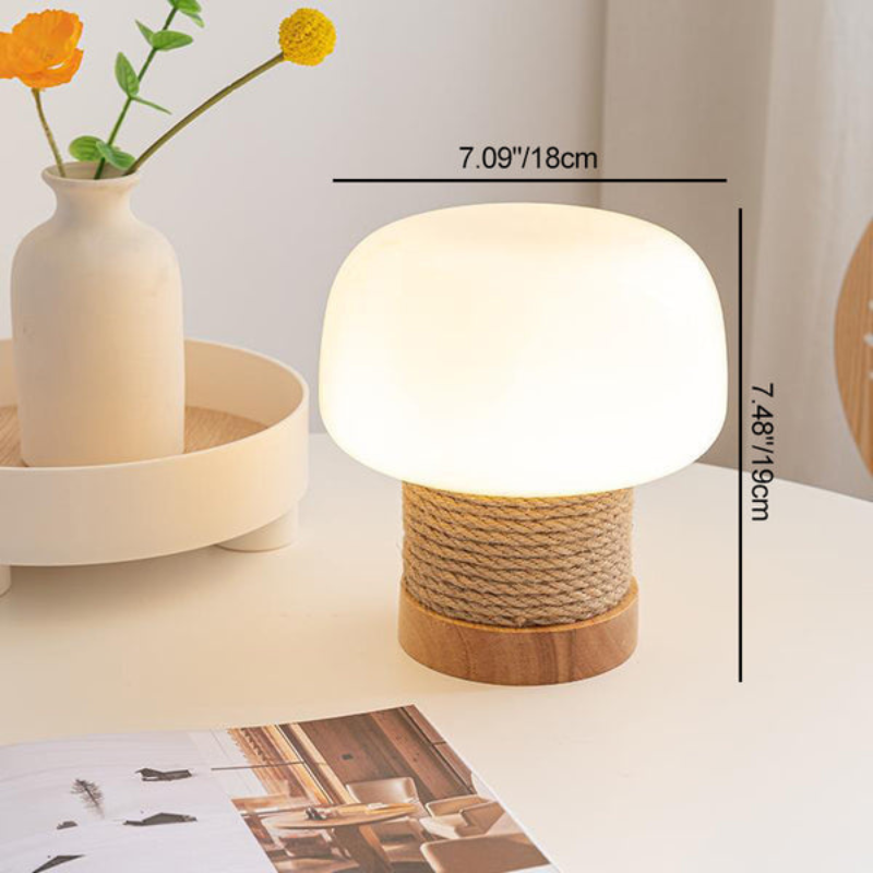 MushLume – Japansk Egetræ Svampebordlampe