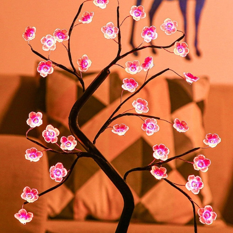 BlossomGlow – LED kirsebærblomst træ bordlampe med varmt lys