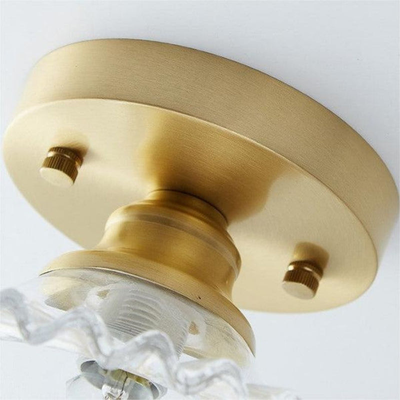 LumiPetal – Vintage loftlampe i rillede glas med messingfinish