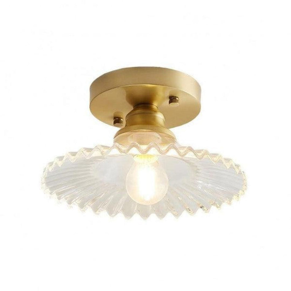 LumiPetal – Vintage loftlampe i rillede glas med messingfinish