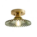 LumiPetal – Vintage loftlampe i rillede glas med messingfinish