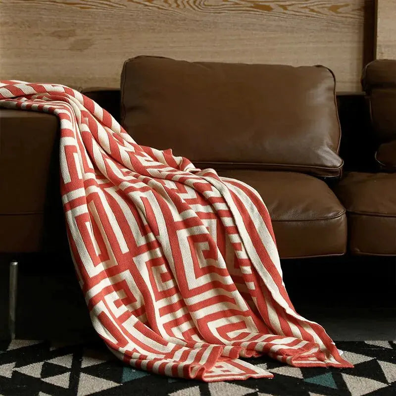 CozyNest – Moderne geometrisk mønster tæppe til sofa og seng