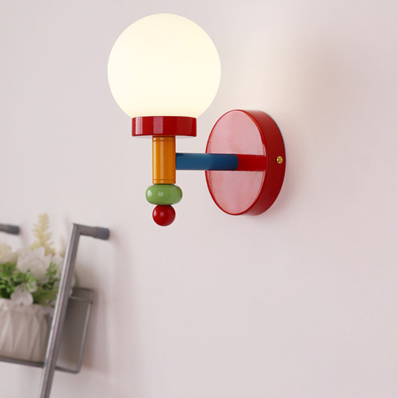 BeanGlow – Vintage Memphis Rund Glas Væglampe