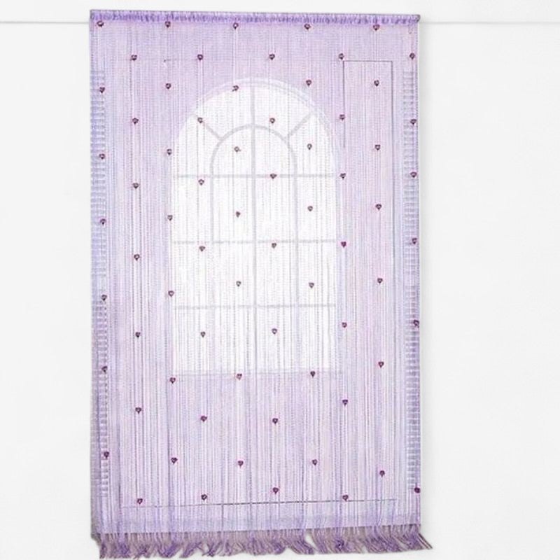BloomDrape - Dørgardin med blomster og trådophængningsdesign