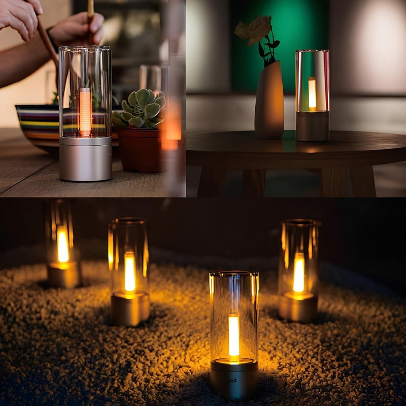 AuraGlow – Genopladelig Bordlampe med Glasrørdesign