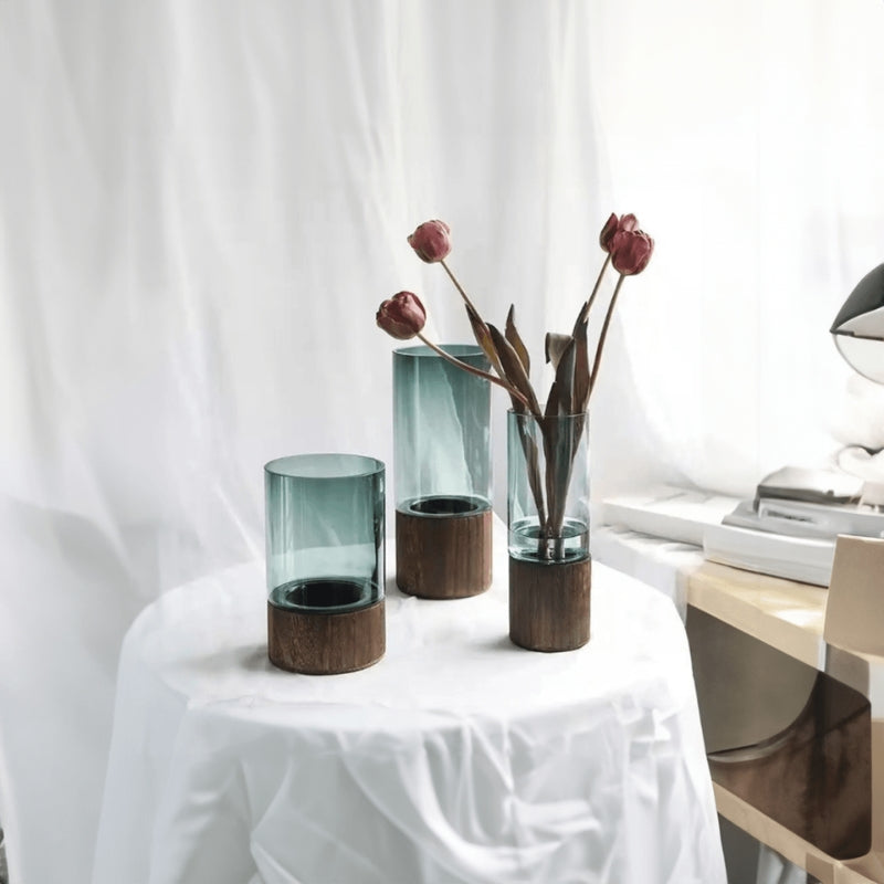 EcoForm – Hydroponisk vase i træ og glas med moderne hjemmedesign