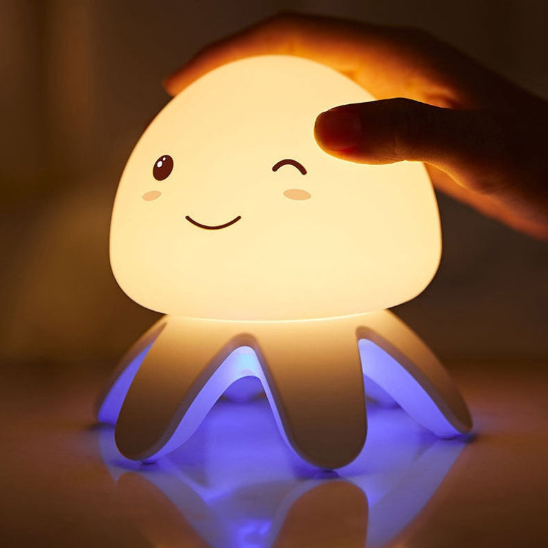 JellyGlow – Genopladelig LED-natlampe med fjernbetjening og musikfunktion