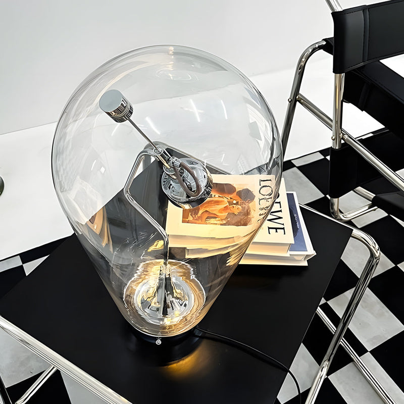 IndustroGlow - Industriel glasbordlampe med berøringsdæmpning og kugleformet design