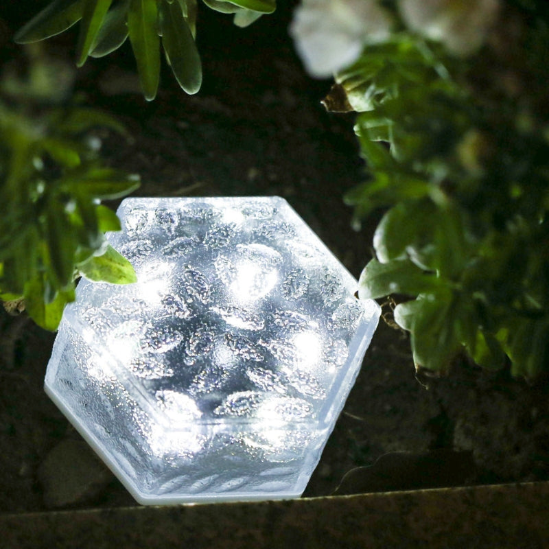 HexagonalGlow – Hexagonformet solcelle LED-plænelampe med vandtæt design